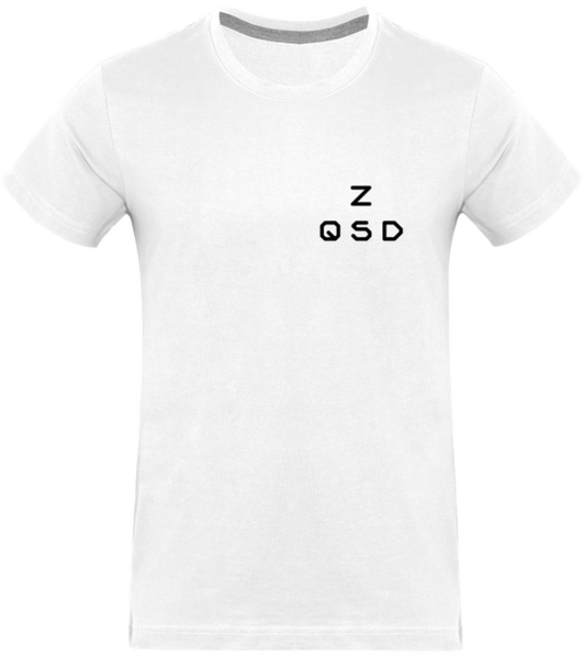 Teeshirt Blanc ZQSD, drapeau français, TryHard, gamer