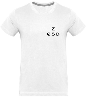 Teeshirt Blanc ZQSD, drapeau français, TryHard, gamer