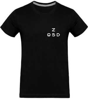 Teeshirt Noir ZQSD, drapeau français, TryHard, gamer