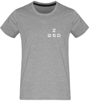 Teeshirt Gris ZQSD, drapeau français, TryHard, gamer